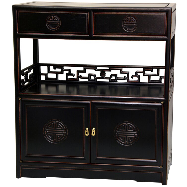 Oriental accent store cabinet